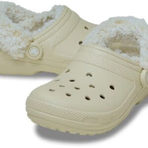 NWT M10/W12 CROCS Cream Fleece-Lined Clogs